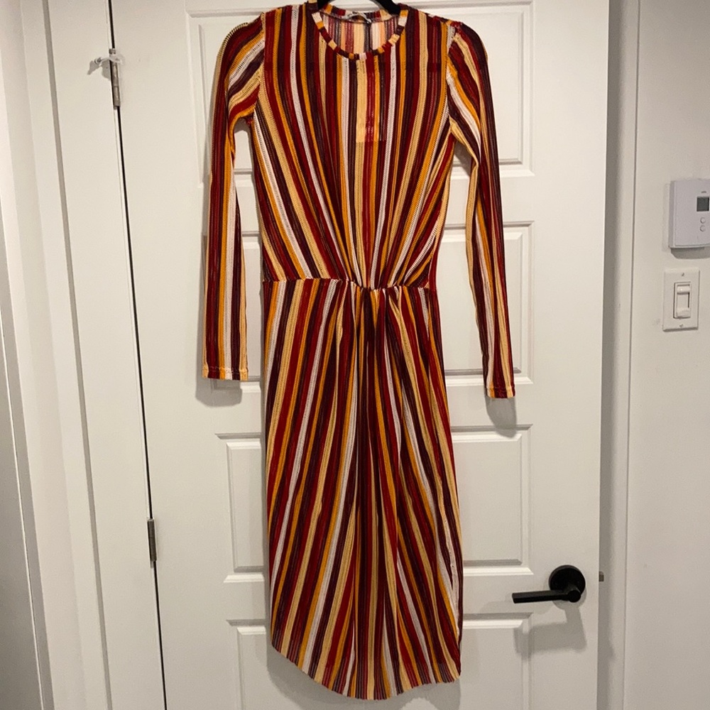 Colourful midi dress mesh material